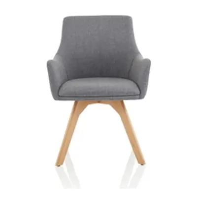 Carmen Grey Fabric Wooden Leg Chair