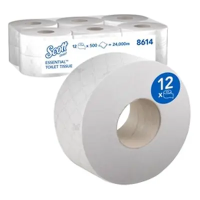 Scott Mini Jumbo Toilet Tissue Roll 200m (Pack of 12) 8614