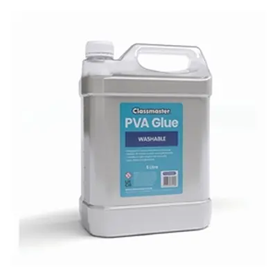 Classmaster White Washable Blue Label PVA Glue 5L Bottle Screw Cap