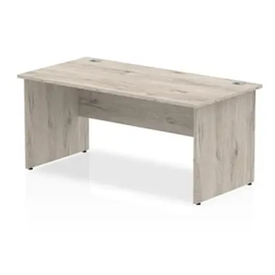 Impulse 1600 x 800mm Straight Desk Grey Oak Top Panel End Leg