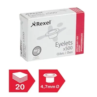 Rexel Eyelets 4.7mm x 4.2mm (500 Pack) 20320050