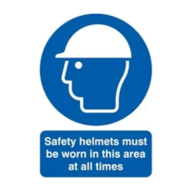 Safety Sign Safety Helmets Must Be Worn PVC A4 MA04650R