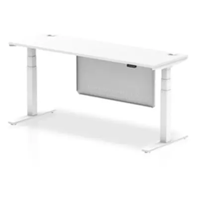 Air 1800x600 Height Adjustable Desk White CP White Leg Modesty Panel