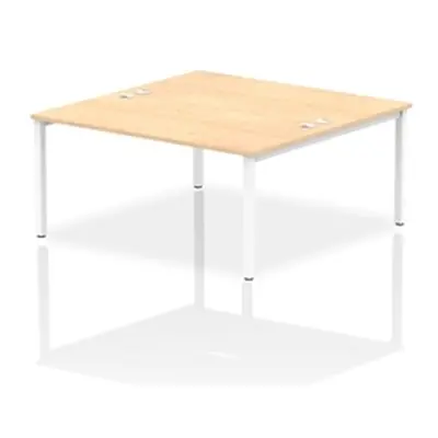 Impulse Bench B2B 2 Person 1600 White Frame Office Bench Desk Maple