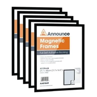 Announce Magnetic Frame A3 Black (5 Pack) AA01850