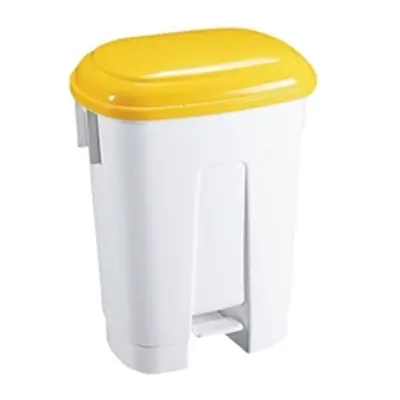 Derby 30 Litre White/Yellow Plastic Pedal Bin