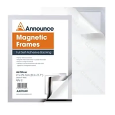 Announce Magnetic Frame A4 Silver (2 Pack)