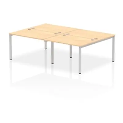 Impulse Bench B2B 4 Person 1200 Silver Frame Office Bench Desk Maple