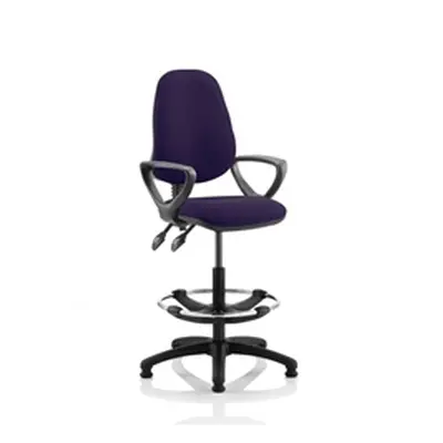 Eclipse Plus II Lever Task Operator Chair Purple +Arms Draughtsman Kit