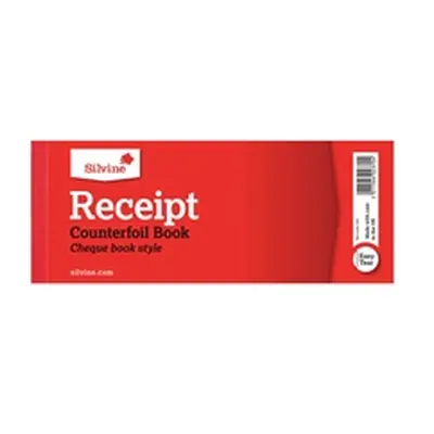 Silvine Receipt Book with Counterfoil 80x202mm (36 Pack)