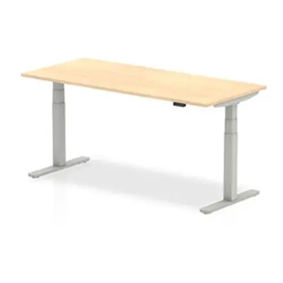 Air 1800/800 Maple Height Adjustable Desk With Silver Legs - HA01016