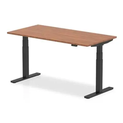 Air 1600 x 800mm Height Adjustable Desk Walnut Top Black Leg