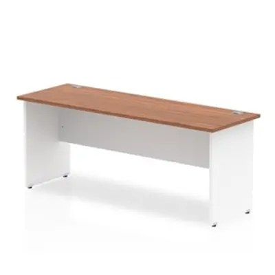 Impulse Panel End 1800/600 Rectangle Desk Walnut Top White - TT000103