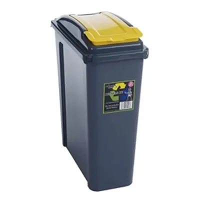 VFM Recycle It Yellow Slimline Bin & Lid 25 Litre