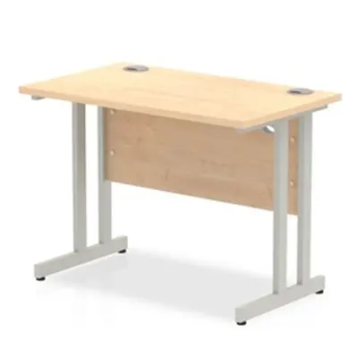 Impulse 1000/600 Rectangle Silver Cantilever Leg Desk Maple - MI002421