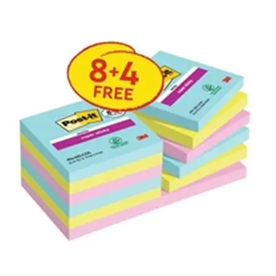 Post-it Super Sticky Notes Cosmic 76x76mm 90 Pack of 8 +4 FOC