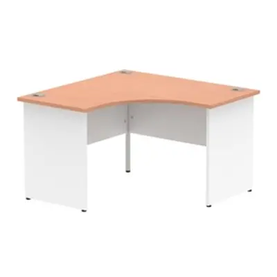 Impulse 1200mm Corner Desk Beech Top White Panel End Leg