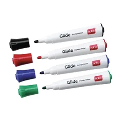 Nobo Glide Drywipe Marker Medium Assorted (4 Pack) 1902096