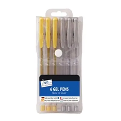 Tallon 3 Gold and 3 Silver Gel Pens Per Pack x6 (Pack of 12) 1224/48