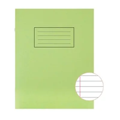 Silvine Exercise Book 229 x 178mm Ruled with Margin Green (10 Pack)