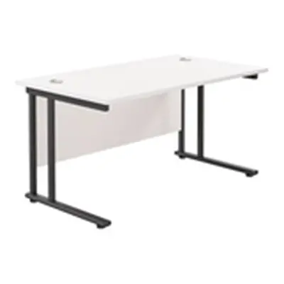 1200x800 Twin Upright Rectangular Desk White-Black