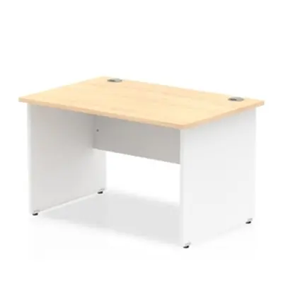 Impulse Panel End 1200 Rectangle Desk Maple Top White - TT000109