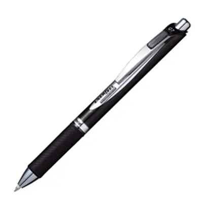 Pentel EnerGel Permanent Security Pen Medium Black (Pack 12) BLP77-AX