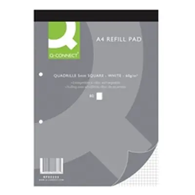 Q-Connect Quadrille Ruled Head Bound Refill Pad 160 Pages A4 (10 Pack)