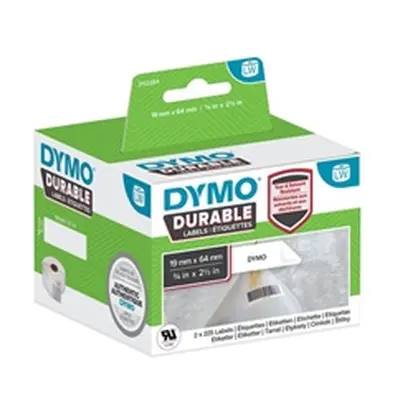 Dymo 2112284 LW Durable Barcode label 19mm x 64mm Black on White