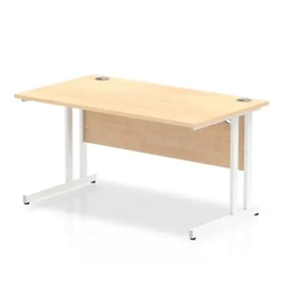 Impulse 1400/800 Rectangle White Cantilever Leg Desk Maple - MI002418