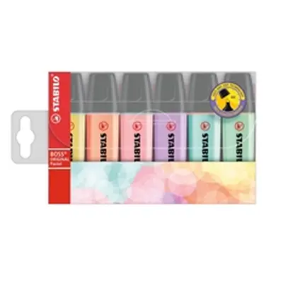 Stabilo Boss Pastel Highlighters Assorted - 70/6-2 [Pack 6]