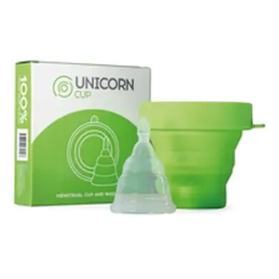 Unicorn Medical Grade Silicone Menstrual Cup/Sterilising Unit Green