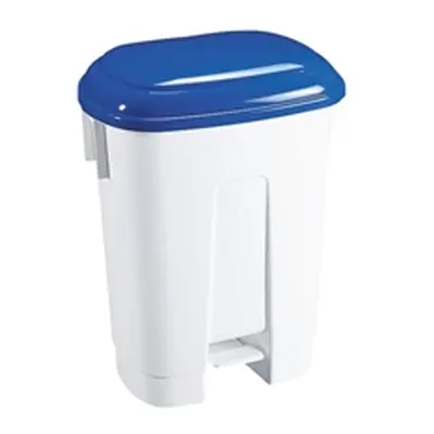 Derby 30 Litre White/Blue Plastic Pedal Bin