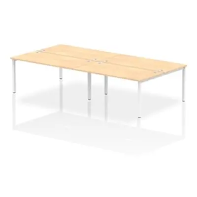 Impulse Bench B2B 4 Person 1600 White Frame Office Bench Desk Maple