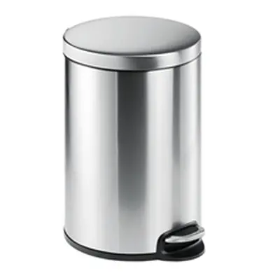 Durable Round Stainless Steel Pedal Bin 20 Litre Silver 340223