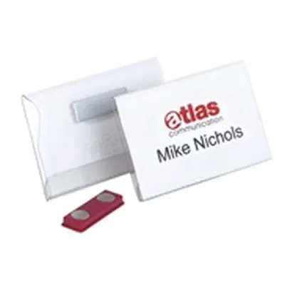 Durable Name Badges Magnetic Transparent 54x90mm