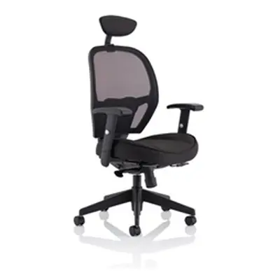 Denver Black Mesh Chair With Headrest - KC0283