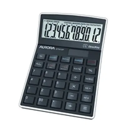 Aurora Black 12-Digit Semi-Desk Calculator