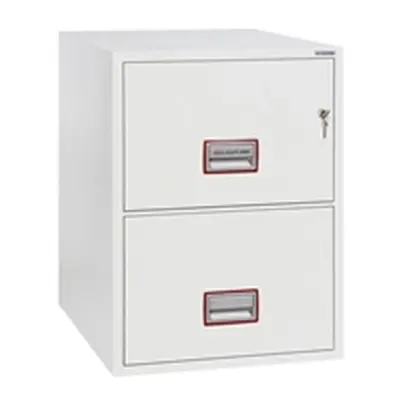 Phoenix FS2272K Vertical Fire File 2 Drawer Key Lock White FS2272K