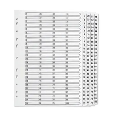 Q-Connect 1-100 Index Multi-Punched Reinforced Board Clear - KF97059