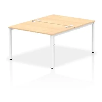 Impulse Bench B2B 2 Person 1200 White Frame Office Bench Desk Maple