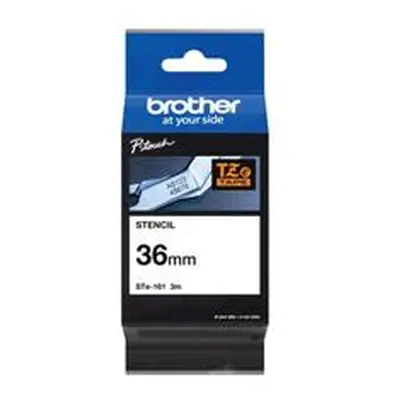 Brother P-Touch 36mm Black on White Labelling Tape 3m STE-161