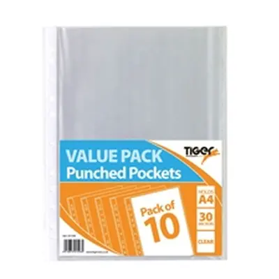 A4 Punched Pockets 30 Micron (200 Pack)