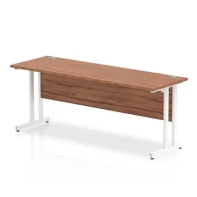 Impulse 1800/600 Rectangle White Cantilever Leg Desk Walnut - MI001918