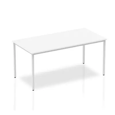 Impulse Straight Table 1600 White Box Frame Leg Silver - BF00117