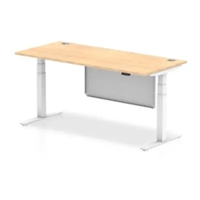 Air 1800x800 Height Adjustable Desk Maple CP White Leg Modesty Panel