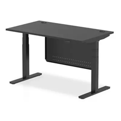 Air 1400x800 Height Adjustable Desk Black CP Black Leg Modesty Panel