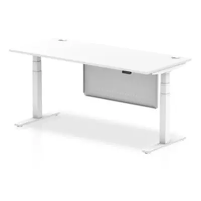 Air 1800x800 Height Adjustable Desk White CP White Leg Modesty Panel