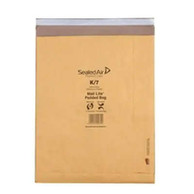 Mail Lite Padded Postal Bag Size K/7 365x476mm Gold (50 Pack)