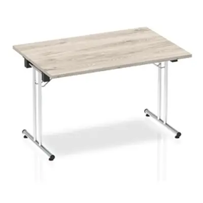 Impulse 1200mm Folding Rectangular Table Grey Oak Top